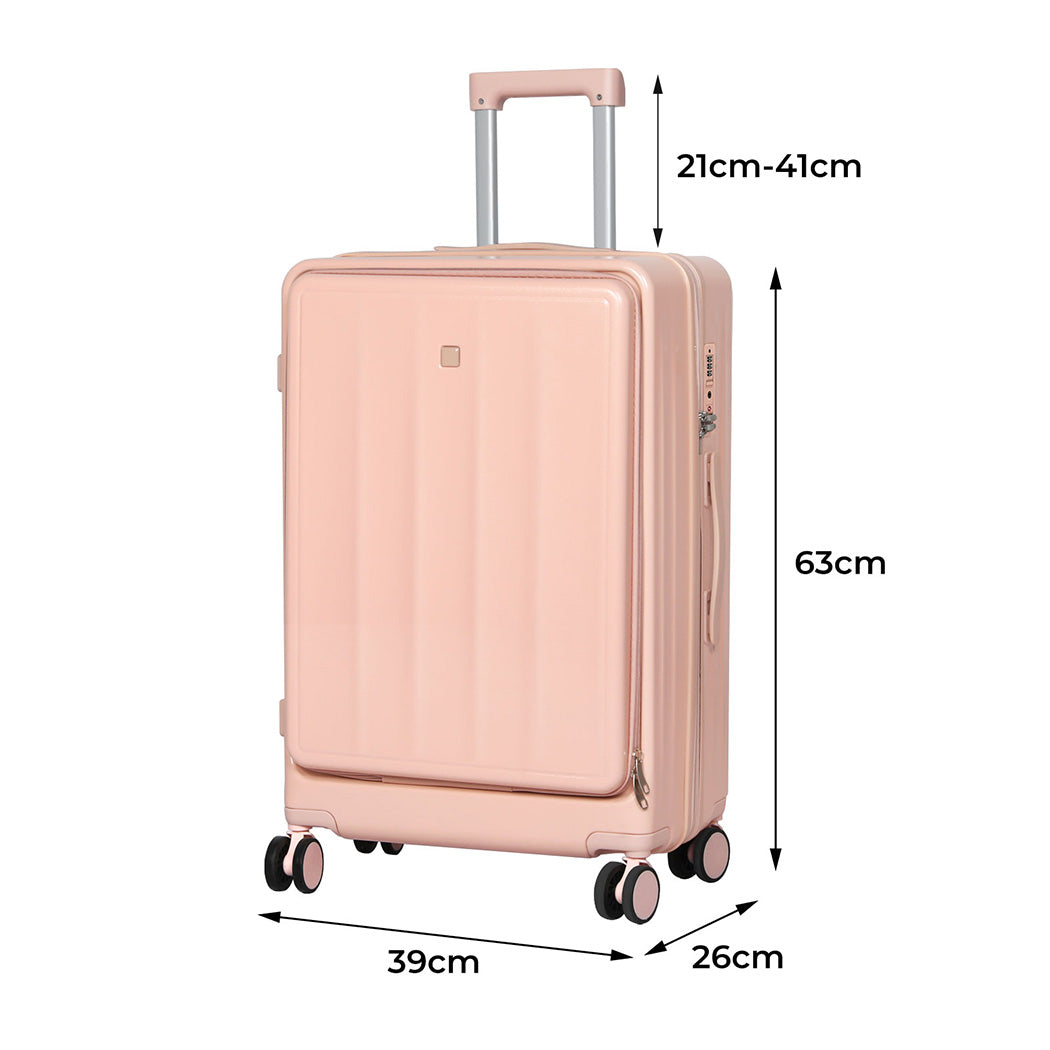 Slimbridge 24" Luggage Trolley Travel Hard Pink-1894516769926811650