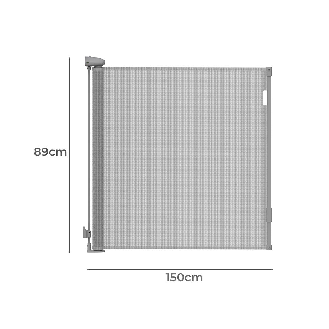 BoPeep Retractable Baby Safety Gates 150cm Grey 150 cm-1910112818292723714