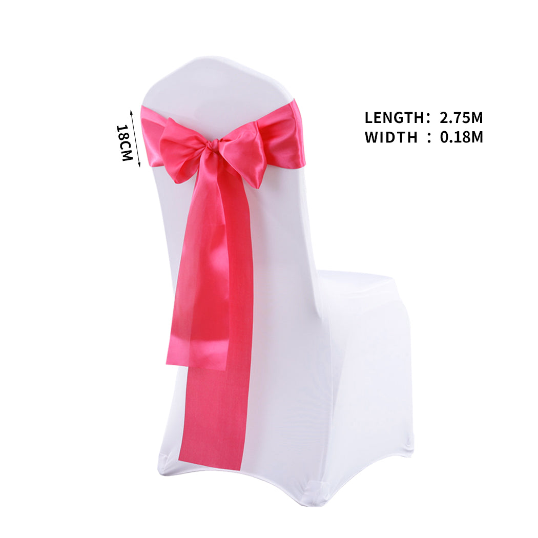 50x Satin Chair Sashes Cloth Cover Wedding Mauve-1864183522114277378
