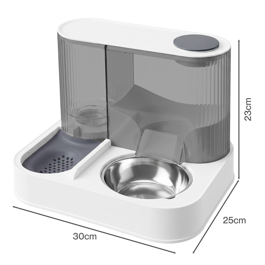 PaWz Automatic Cat Feeder Gravity Food and Water Dispenser for Home Travel White-2109799598678282243