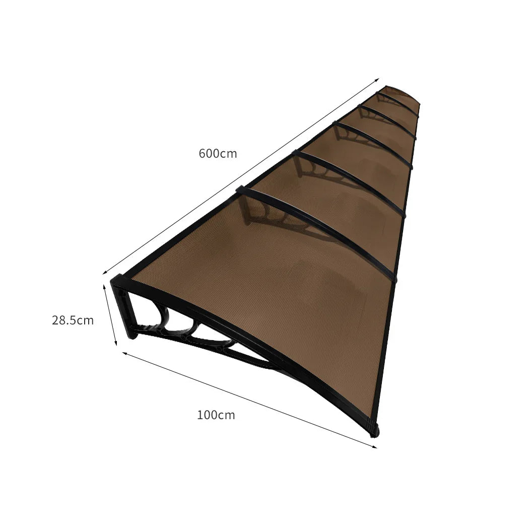Mountview Window Door Awning Outdoor 1M X 6M Brown 1x6M-2006733105414672386