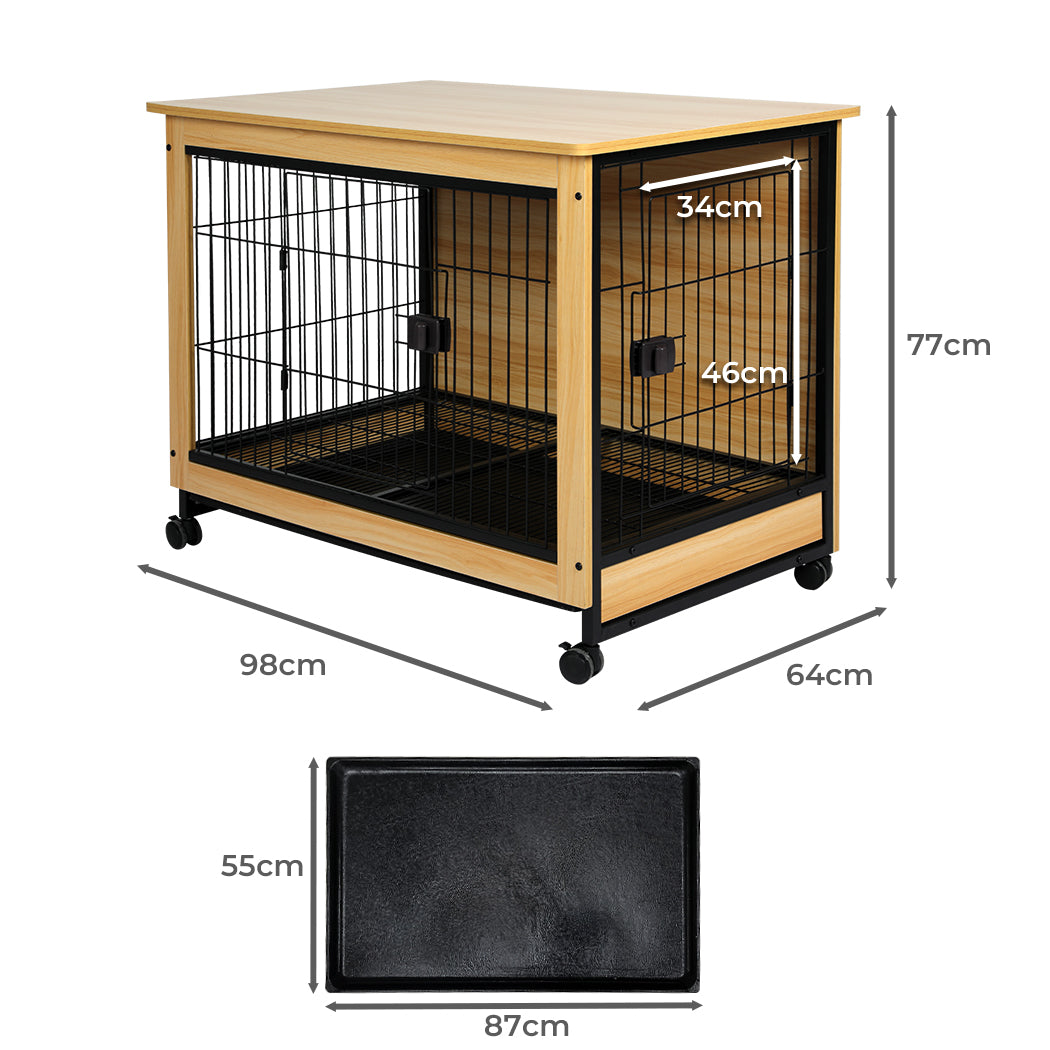 PaWz Wooden Wire Dog Kennel Side End XL X-Large-1864184541346926594