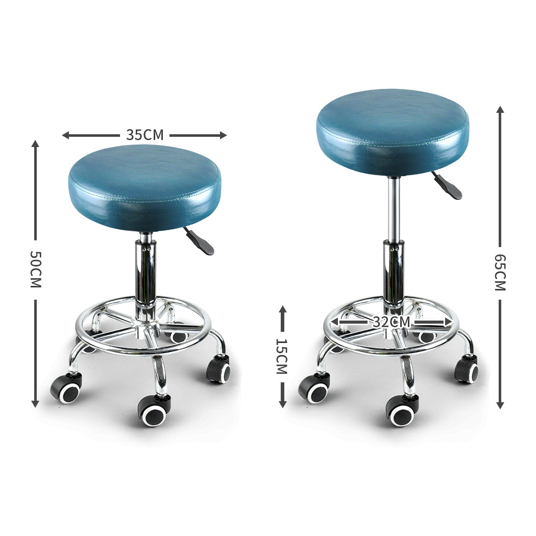 Levede 2x Barstool Swivel Salon Hairdressing Teal-1864184633273487362