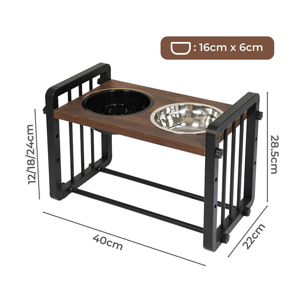 PaWz Adjustable Height Pet Feeder Elevated Medium-2018816712677396482
