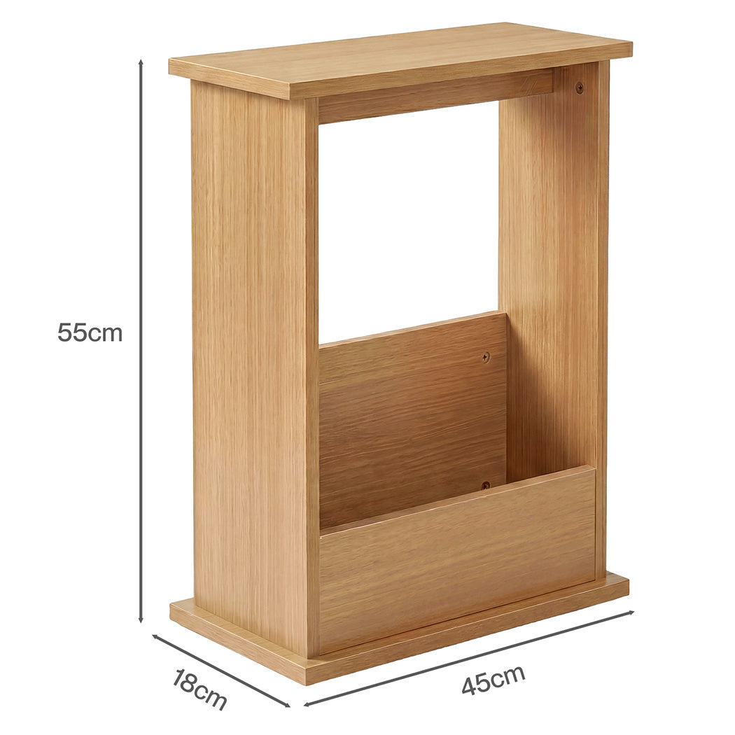 Levede Narrow Side Table Magazine Rack Slim End Bedside Storage Table Bedroom-2061251865689067522