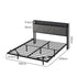 Levede Floating Bed Frame Double LED USB Power Storage Headboard Metal Base-2050059005740584962