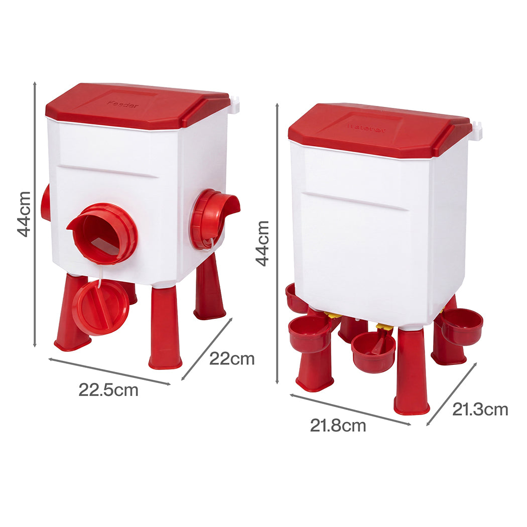 Pawz Auto Chicken Feeder and Waterer Set 12kg 11L Gravity Food Water Dispenser-2061251867471646722