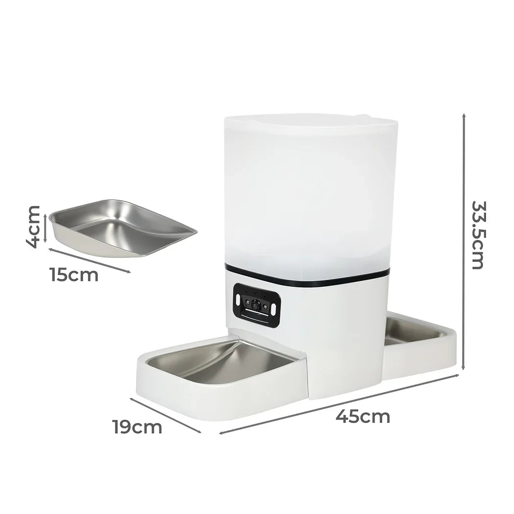 PaWz 6L Automatic Pet Feeder 2 Bowl Food Dispenser-2050056902800445442