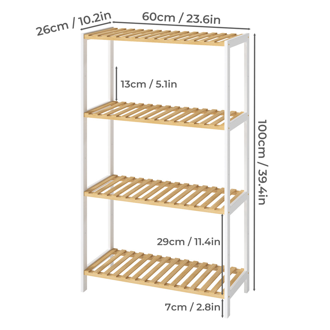 Levede Bamboo Storage Rack 4 Tier Shelf Shoe Organiser-2050056914347364354