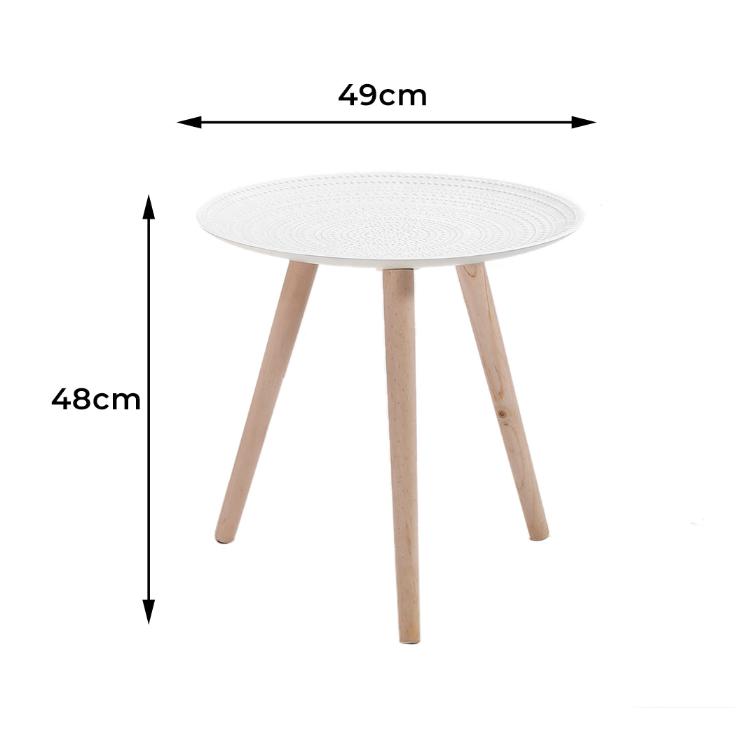 Levede Side Table Coffee Bedside End White-1864183273010368514
