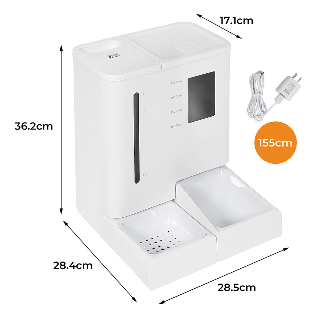 Pawz 2-in-1 Automatic Pet Cat Dog Feeder Water Set-1919278360987570178