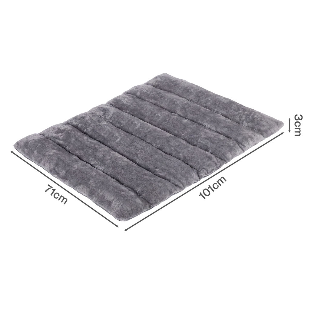 PaWz Dog Bed Large Plush Mat Water Resistant Base for Camping Car Boot Grey-2109799598460178435