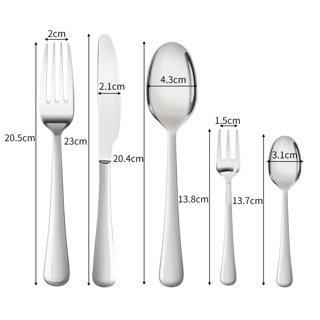 Cutlery Set Stainless Steel Knife Fork Silver-1864184347884654594