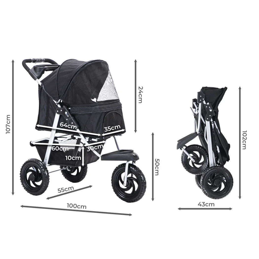 PaWz Pet Stroller Pram Dog Carrier Trailer-2018816895112843266
