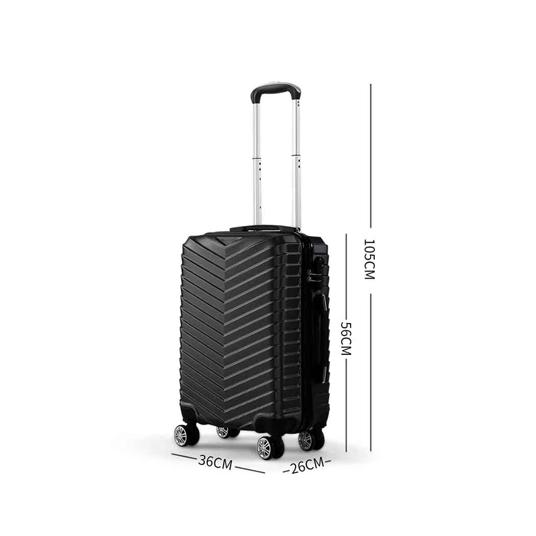Slimbridge 20" Carry On Travel Luggage Black 20 inch-1864184359662260226