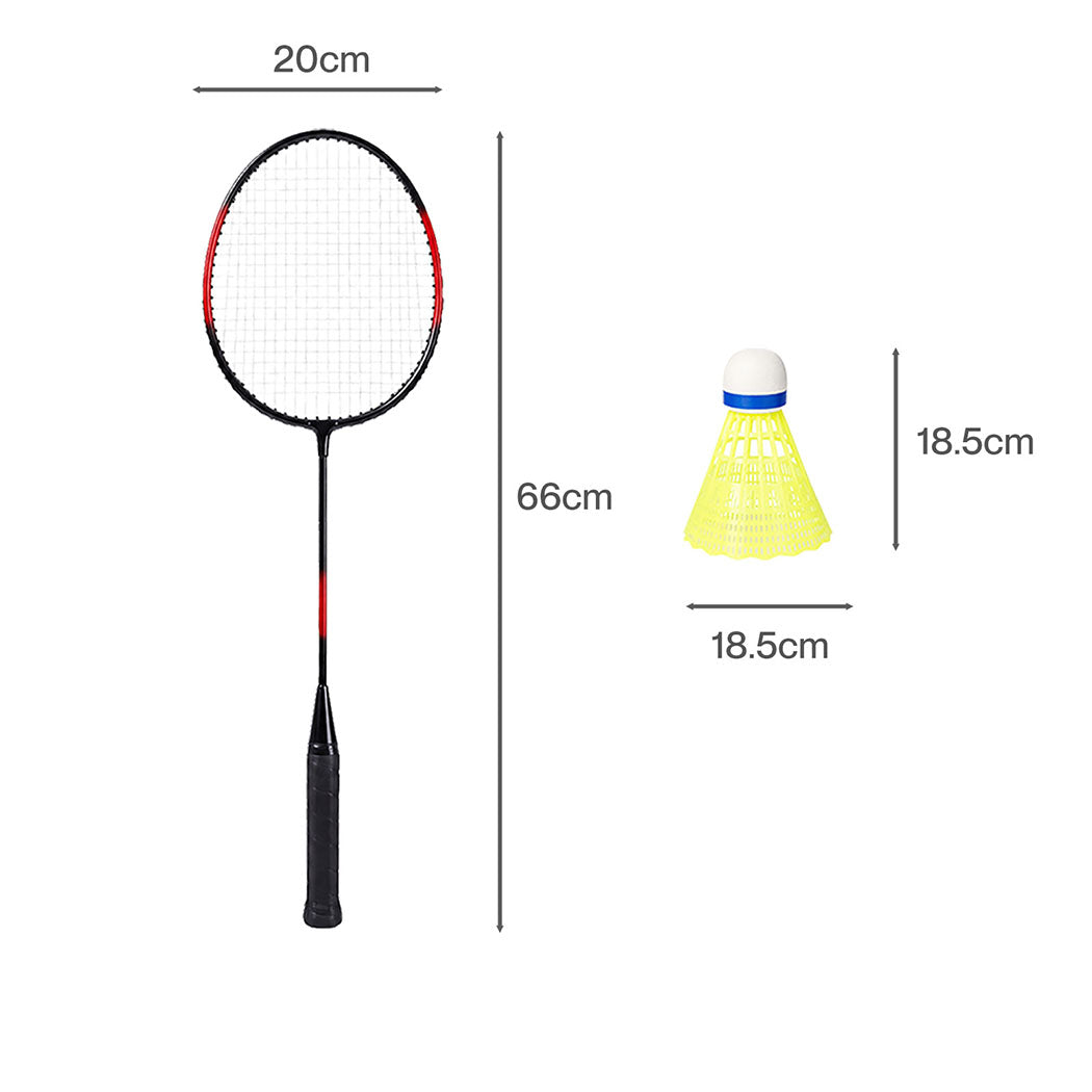 Centra Badminton Set 4 Rackets 6 Shuttles Nylon Aluminium Black Red Blue-2100035024576450562