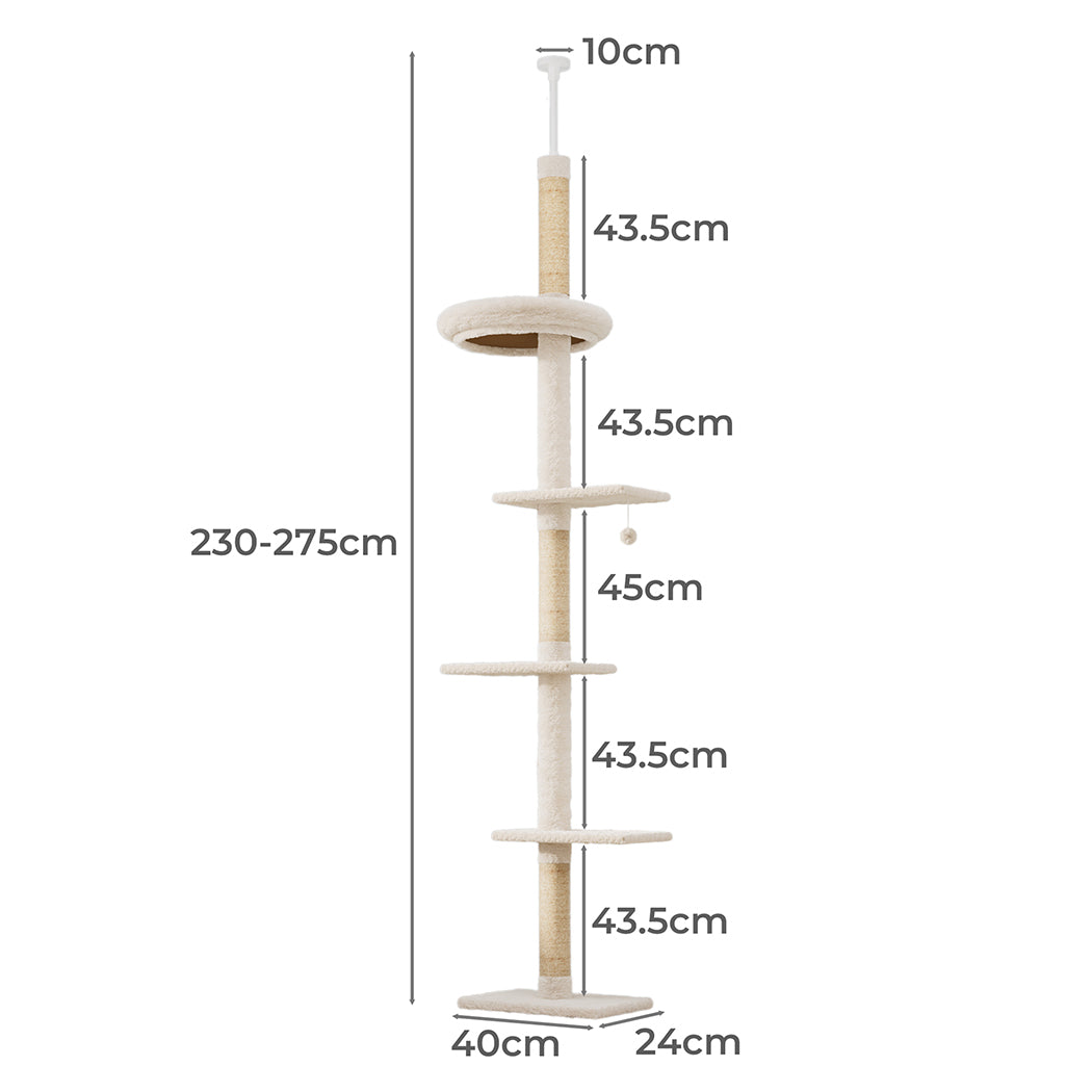 Pawz Cat Tree Tower Scratching Post Scratcher 230-275cm-1942353719148548098