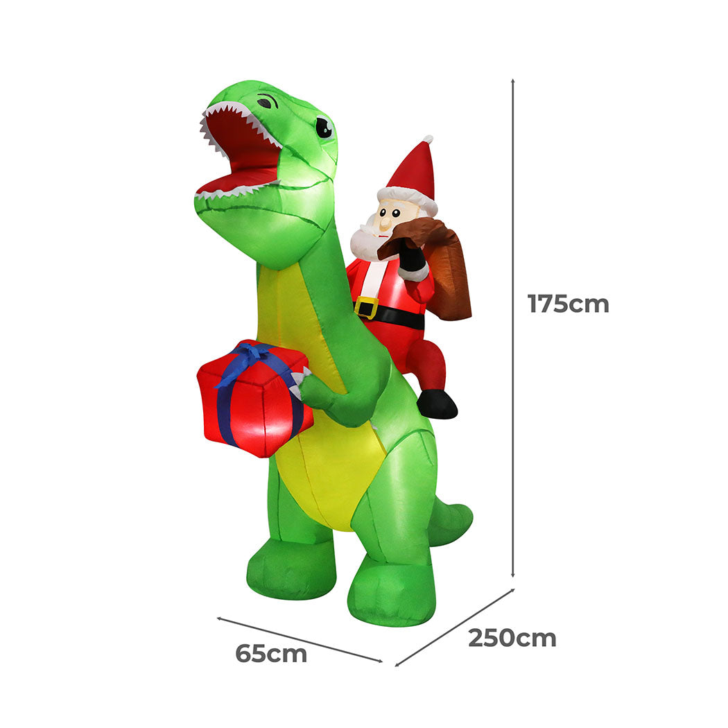 Santaco Christmas Inflatables Outdoor Santa Claus Riding Dinosaur Lights D�cor-2065254639862943746