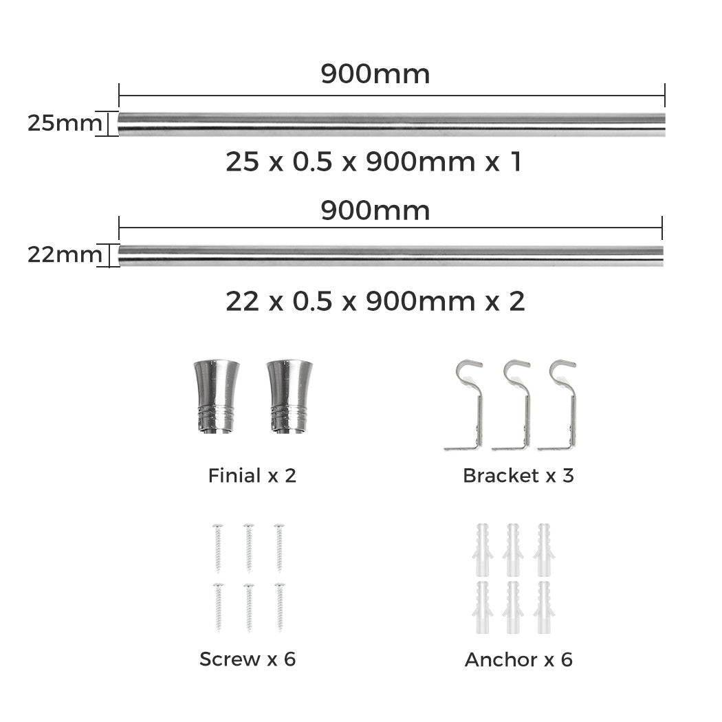 Marlow Satin Nickel Curtain Rod Steel Quiet Rail Pole Pommel Set Adjustable-1894516738578583554