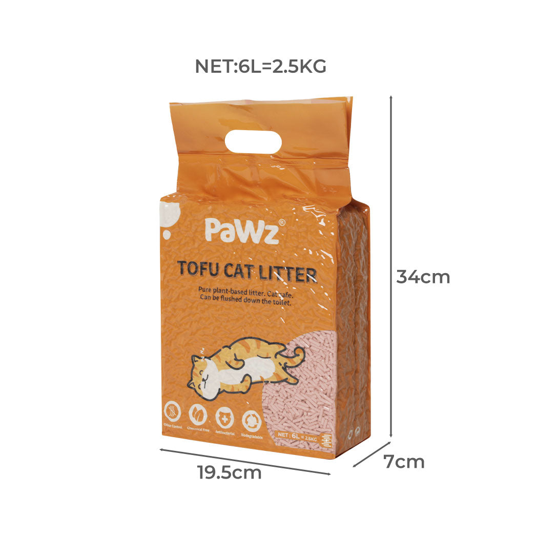 PaWz 2.5kg Tofu Cat Litter Clumping Peach x1-1894516744295419906