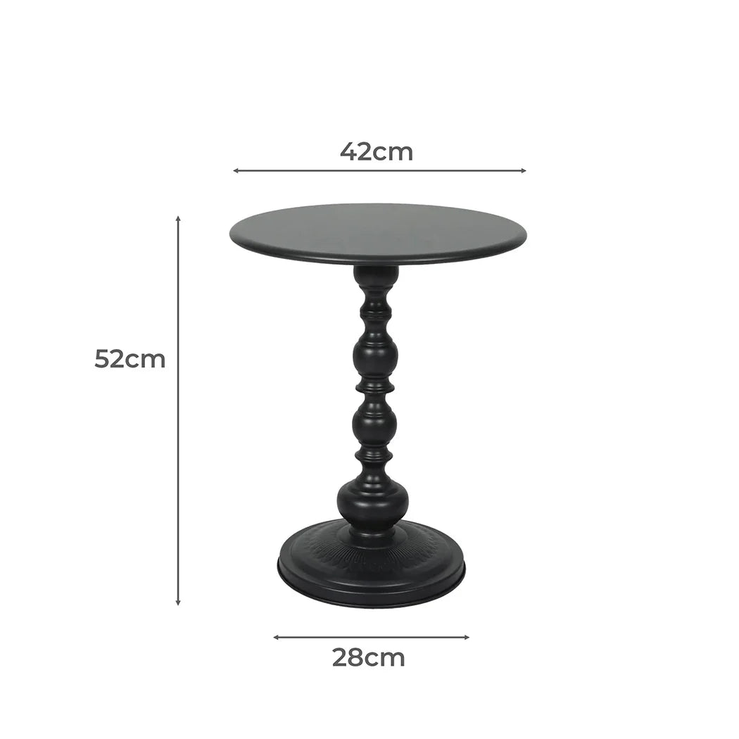 Levede Side Table Vintage End Round Black-2029387286042513410