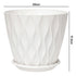 Toque Plant Pots 5 Pcs 8 Inchs Plastic Planter Pots with Drainage Saucers White-2072893580992712706