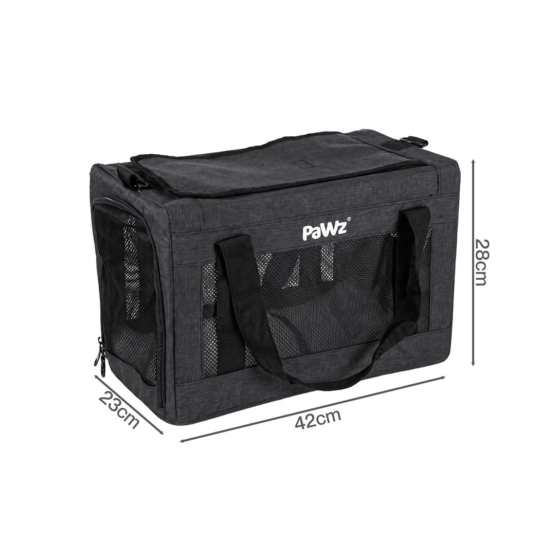Pawz Cat Carrier Airline Under-Seat Pet Carrier 5mm Frame Black Oxford-2100034988018896898