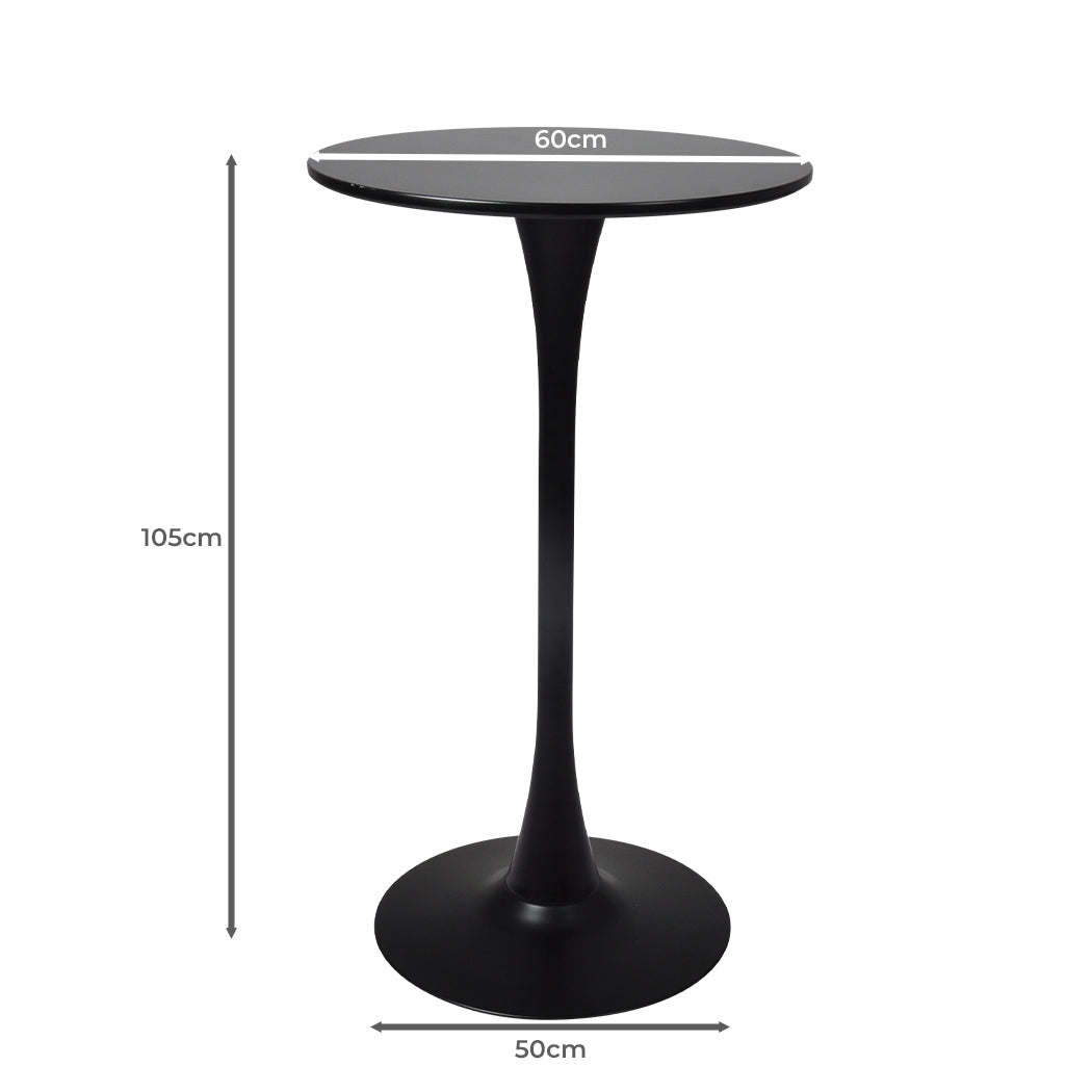 Levede 2x Round Bar Table Pub Tables Black-1864183286969012226