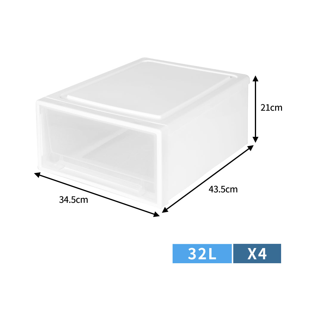 Storage Drawers Large Stackable Containers L 4PK-1942352809651474434