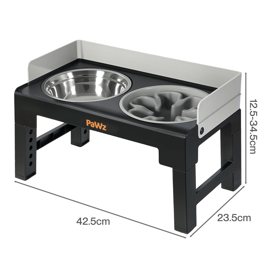 Pawz Elevated Dog Bowls Pet Feeder 6 Height Adjustable Raised Food Water Large-2050056767110516738