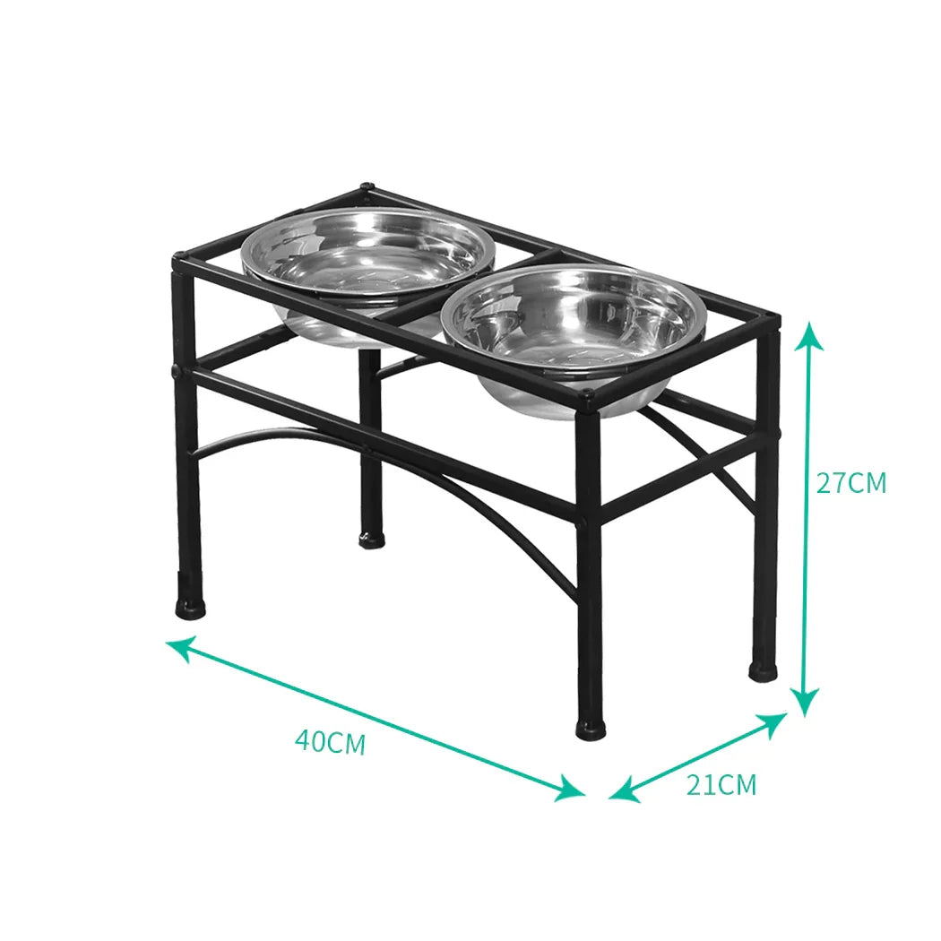 PaWz Dual Elevated Raised Pet Dog Feeder Medium-2006733200889614338