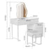 Levede Dressing Table Stool Set with Mirror Led-1894516789329661954