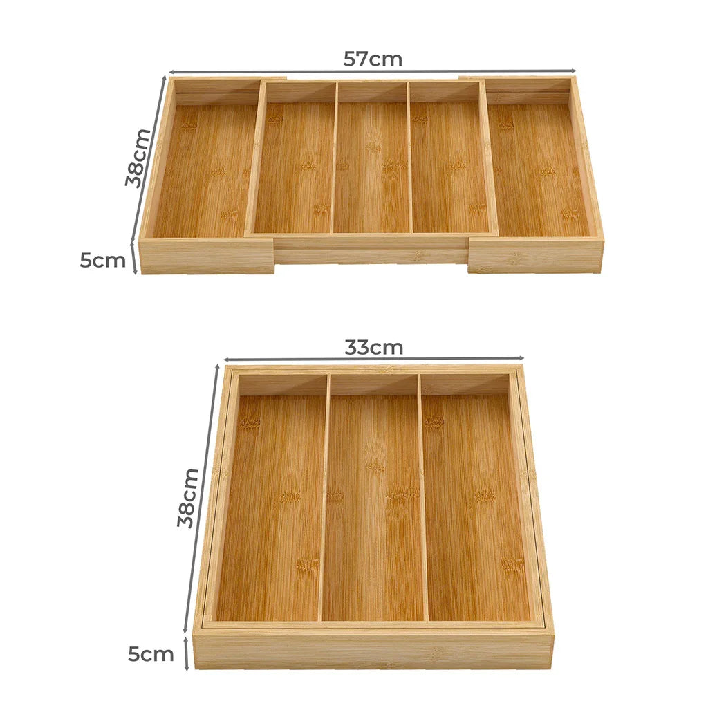 Toque Bamboo Expandable Kitchen Drawer Organizer Storage-2006732763281100802