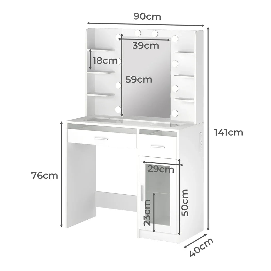 Levede Vanity Desk Makeup Mirror Storage Dressing Table-2050056809774977026