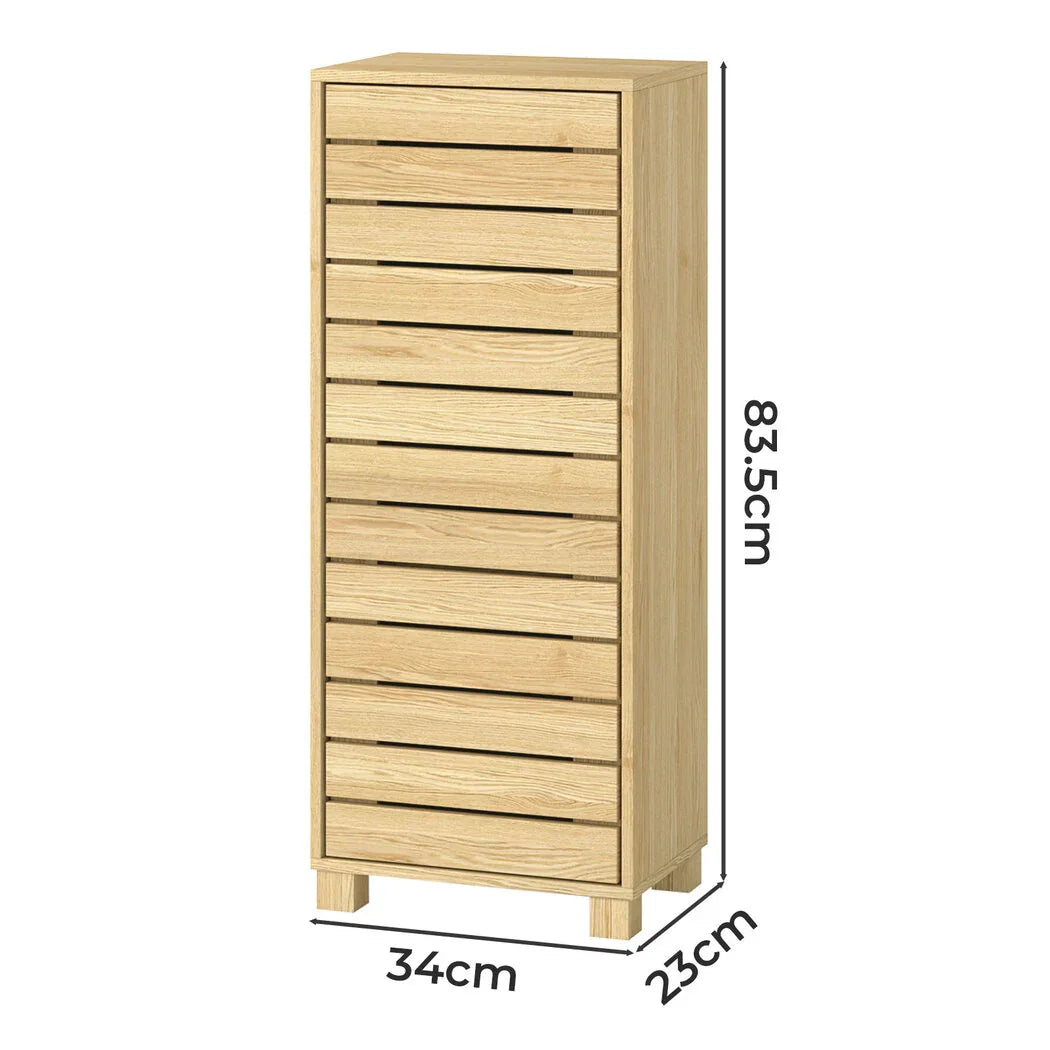Levede Bathroom Storage Cabinet Handleless Wood Floor Shelf Unit Cupboard Oak-2050056757727858690