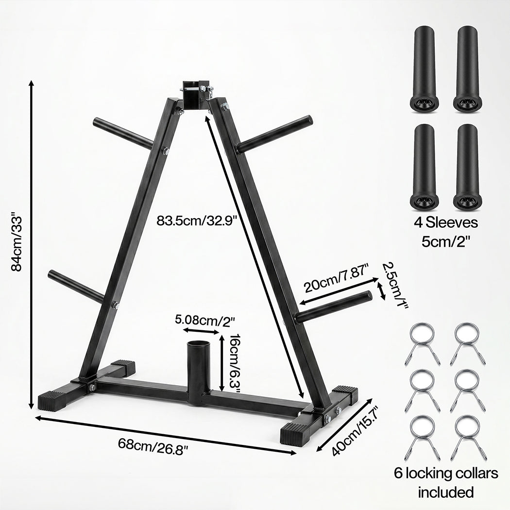 Centra Weight Plate Storage Rack Barbell Holder Stand 250KG Home Gym Fitness-2072893534054256642