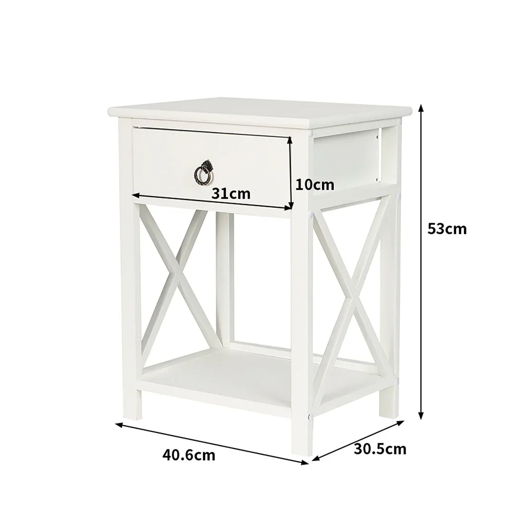 Levede 2x Bedside Tables Drawers Side-2006733144480419842