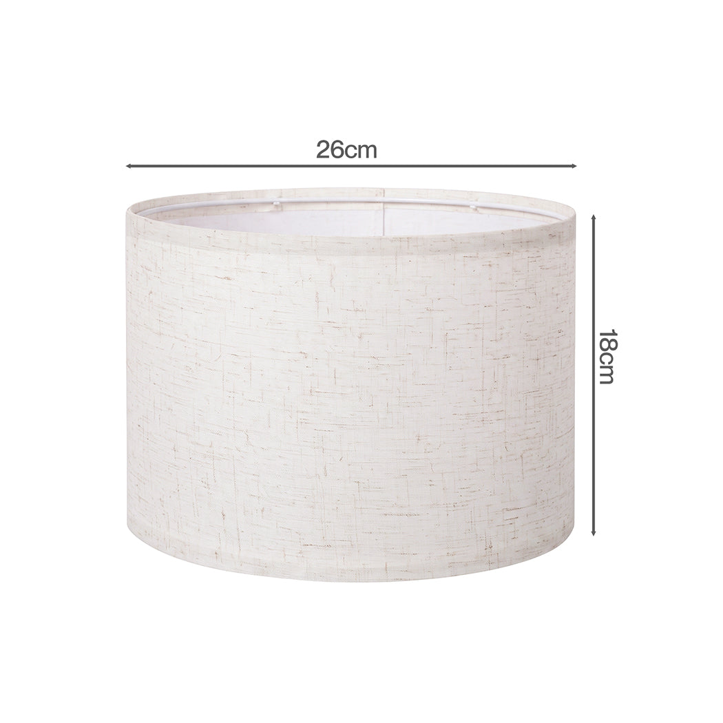 Emitto Lamp Shade 4pc Linen Drum E26 E27 with E14 Ring for Home Decor Beige-2109799596627267587