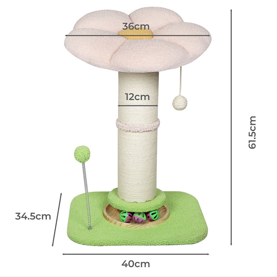 Pawz Cat Scratching Post Flower 61.5cm Cat Tree Tower-2065254675317395458