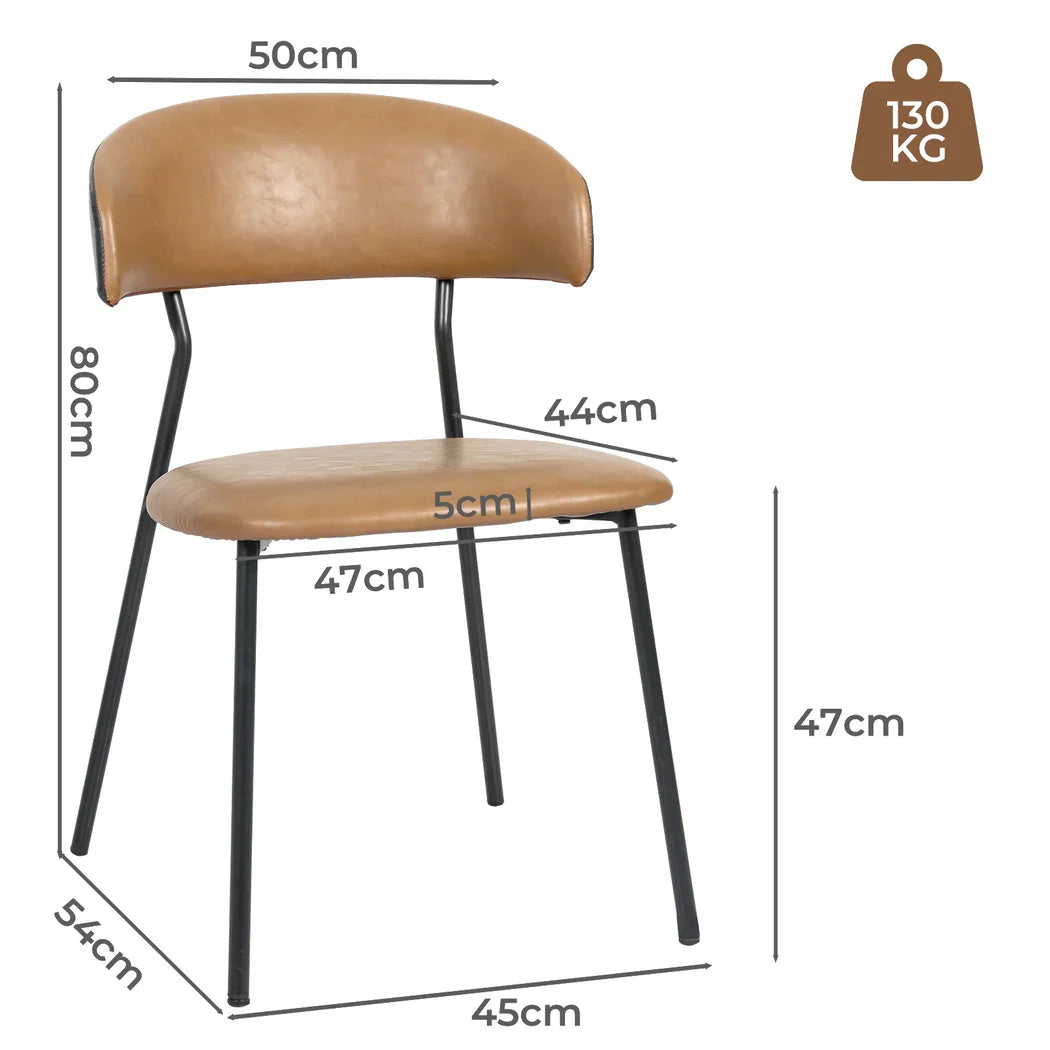 Levede 4x PU Leather Dining Chairs Kitchen Lounge-2050056744213811202
