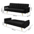 Sofa Bed Convertible Velvet Lounge Recliner Couch Sleeper 3 Seater Black