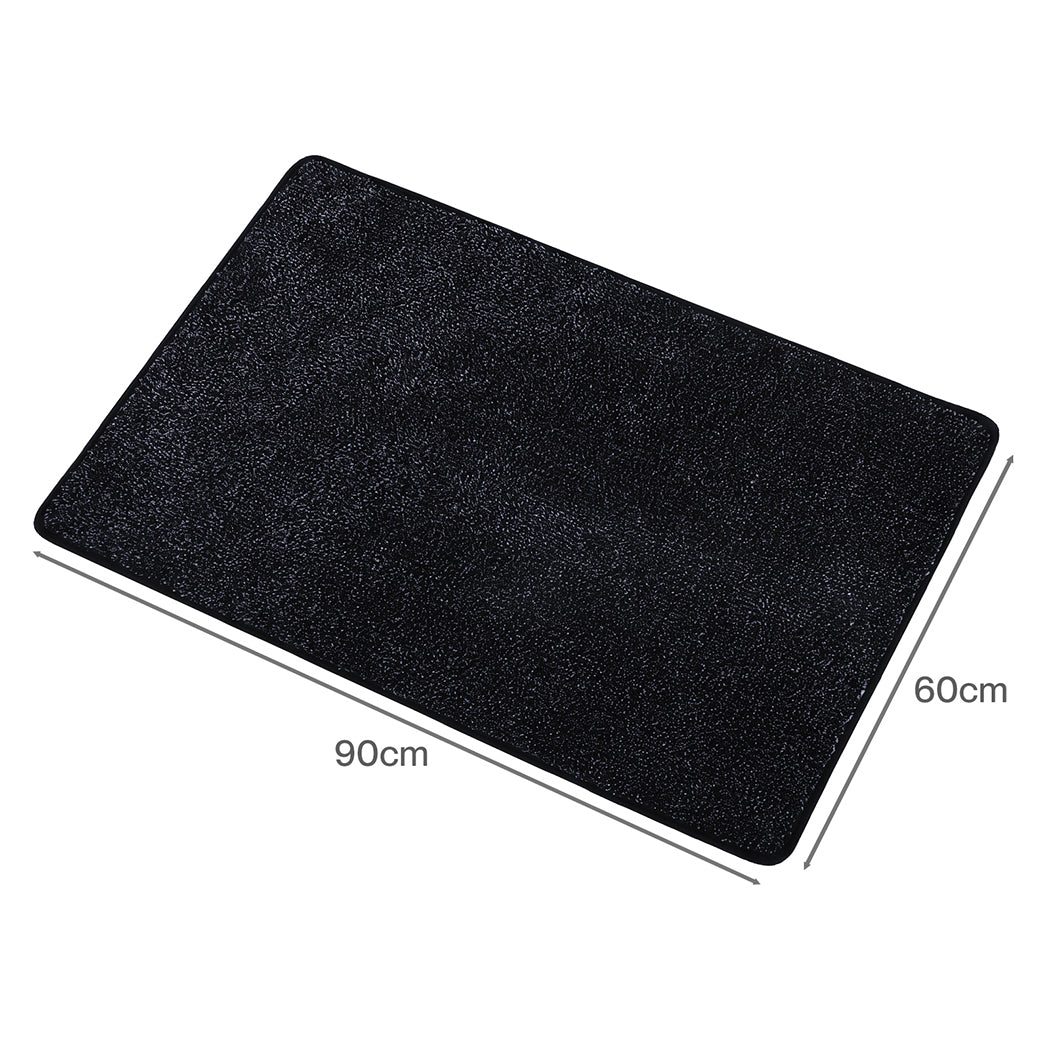 Marlow Door Mat Indoor 90x60cm Non Slip Washable Rug For Front Coal Grey-2109799592898531331
