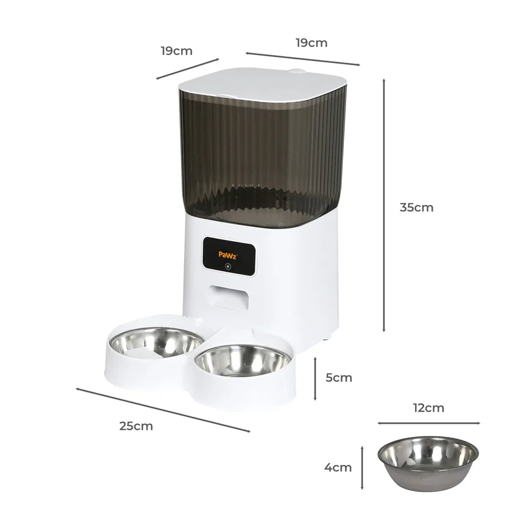 PaWz 5L Automatic Pet Feeder 2 Bowl White-2018816828129808386
