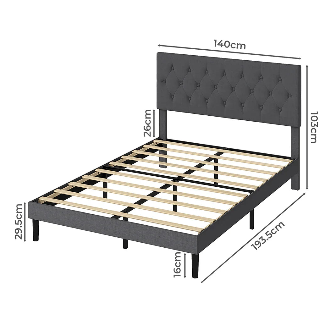 Levede Bed Frame Upholstered Platform Mattress Base Double-2050056908886380546
