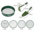 Garden Sieve Soil Sifter Set Metal 4 Mesh Inserts Shovel Hoe for Pots Green-2100035035536166914