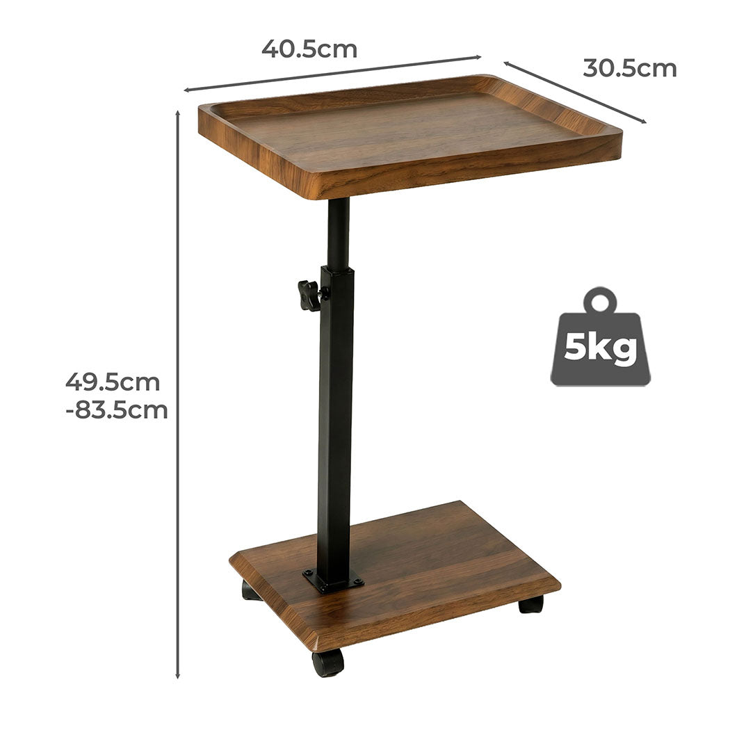 Levede C Shaped Side Table Height Adjustable Rolling 360° Swivel Top End Table-2072893557752074242