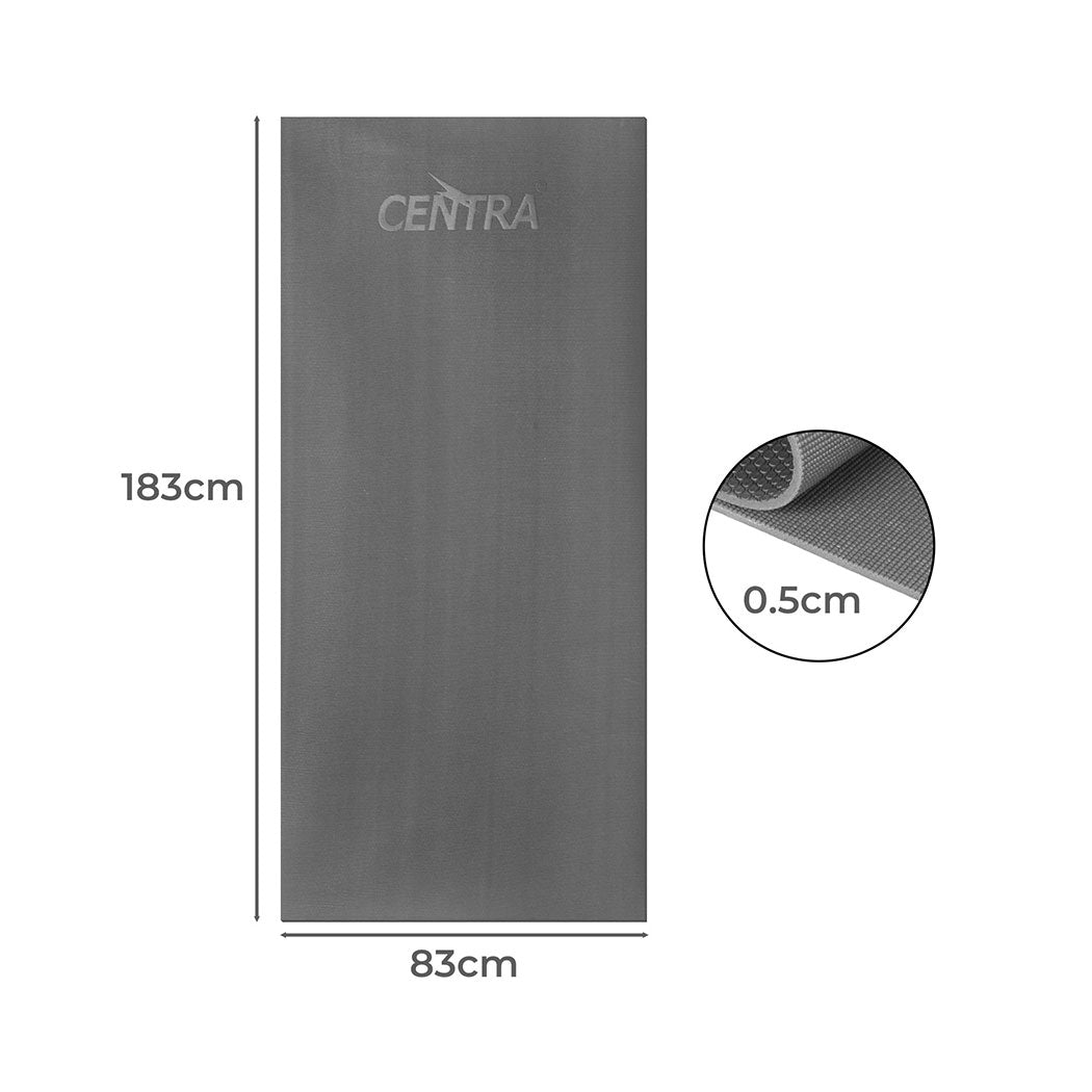 Centra Yoga Mat Non Slip 5mm Exercise Grey-1864184753402548226