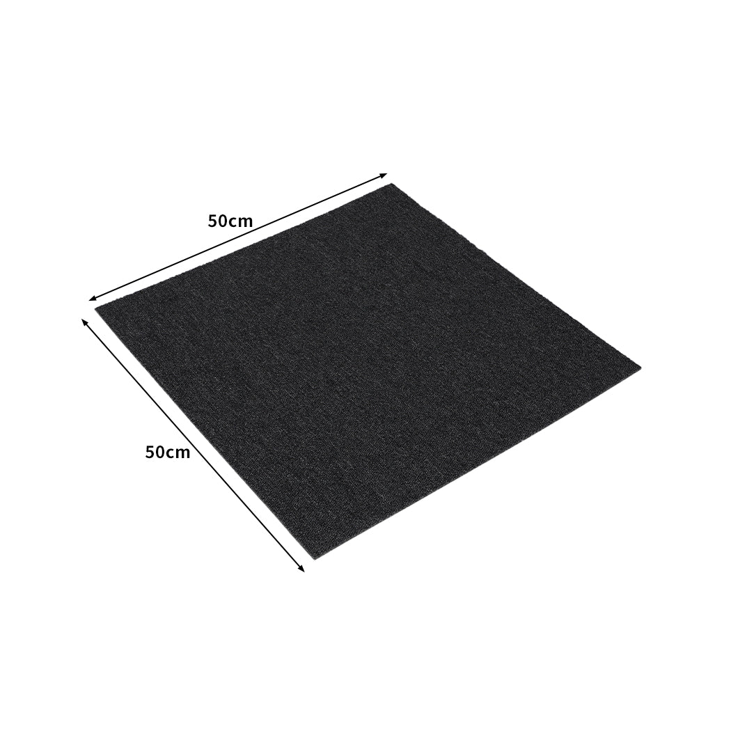 Marlow 20x Carpet Tiles 5m2 Box Heavy Black-2029387259035389954