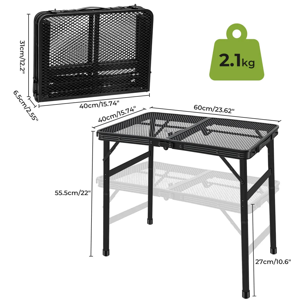 Levede Camping Table Mesh Desktop Lightweight Portable Folding Grill Desk-2050056781790580738