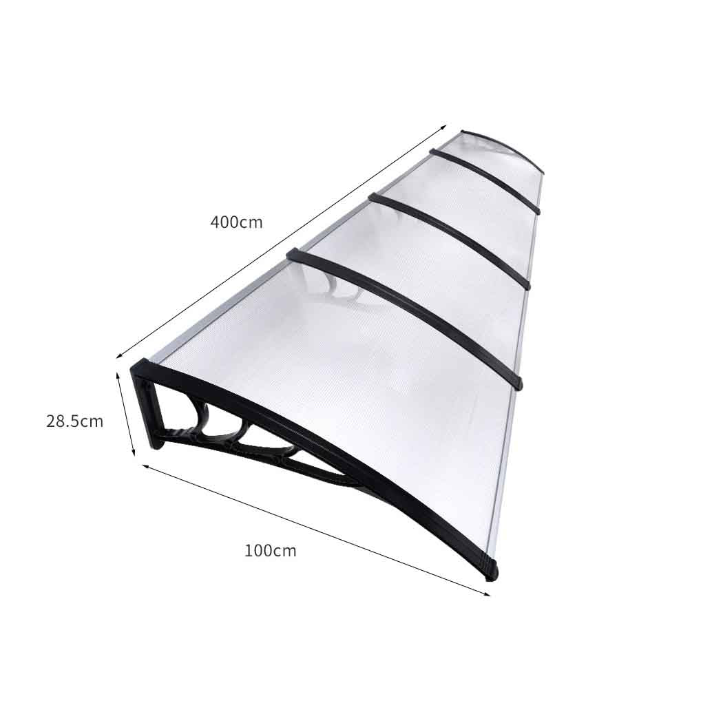 Mountview Window Door Awning Outdoor 1M X 4M Transparent 1x4M-2006733104710029314